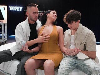 Parker Ambrose and Milan get their cunts filled with cock in a steamy scene.