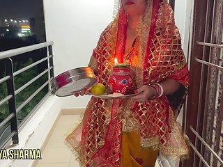 2023 Karva Chauth: Husband Gifts Thick Penis to Desi Wife (couple Sex)