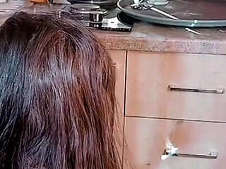 I Had Hot Sex with My Sister in the Kitchen and Ejaculated Inside Her Pussy and Cum Came Out of It
