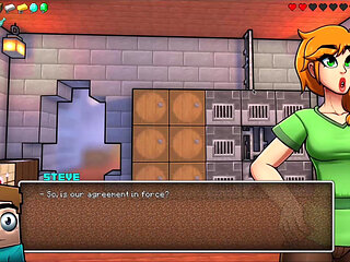 Hornycraft Minecraft Parody - Alex Gives Steve the Best Handjob Ever for Emeralds