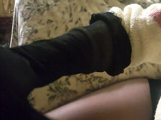 Goode Girl Nylonplay with Hubby's Cock and Balls