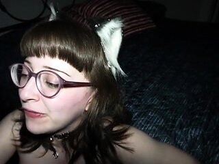 Hot blowjob from a brunette in POV