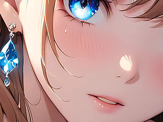 Ethereal Emotion - Ai Girl with Glowing Tears in an Intimate Close-up