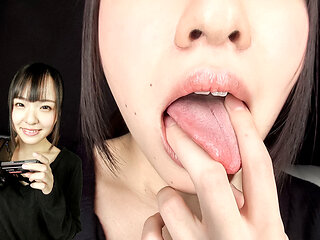 Tongue Wonders POV with Self Shot: Yukari Miyazawa's Writhing Long Tongue and Stringy Saliva!