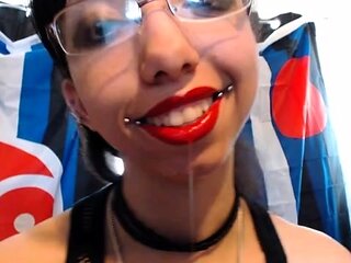 Miss Alice the Goth - Red Lipstick Drooling and Spit