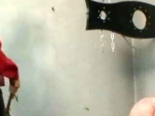 Humiliating gas mask whipping