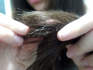 An Indian Girl Combs Her Hair Naked, Then Makes an Asmr Video of Herself Combing Her Hair, Then Shows It up Close, Making Asmr