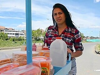 Gaviria, Charles Gomez - Latina Andrea Gaviria Sucking Cock On Her Knees