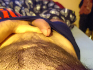 Huge Cum on extreme hairy body!