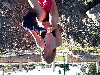 European amateur fucks a huge dick outdoors pov