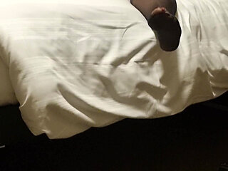 Cheeky Tit Wiggle Tease - Stockings Suspenders Bra Pulled Down for the Boys