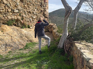 Accidental Blowjob Outdoors - I Cum Fast in His Mouth, They Almost See Us, Risky Homemade Sex