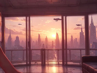 2099 Olivia in the Future Suggestive Teasing showing her Ample Cleavage Part 1