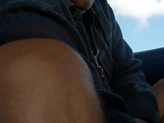 Changing into panties in the back of the car