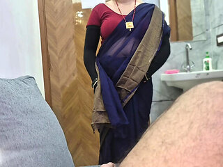 Desi Aunty Sammy Sins Big Natural Tits Blowjob and Hardcore Sex in Hindi