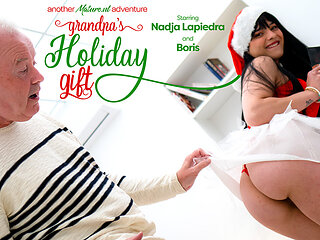 Grandpa's Wet, Horny And Young Holiday Gift Is Ready For Him