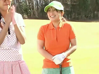 JAV Show Game with 3 Japaneses Girls Fucked in Golf Field