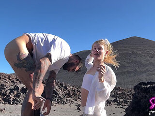 Date Night Public Sex - We hiked a volcano and he erupted in my mouth