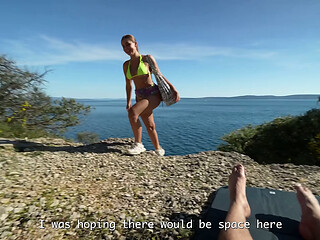 Some stranger on a nudist beach, and I lost control. A huge load of cum all over my face. POV