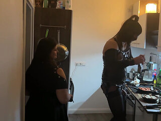 Kinky Kitchen Encounter: Fetish Babe Dominates Her Friend