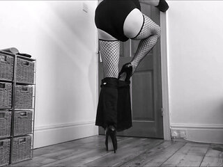 sexy legs in fishnets & heels