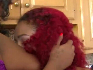 Lesbian ebony chicks playing with cream and sugar