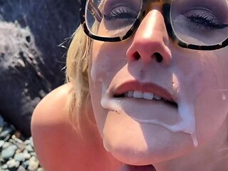 Blonde Blowjob Huge Cumshot Facial
