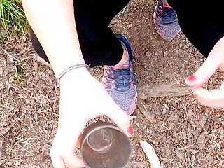 Drinking pee on the street from Argentina vacation, yellow all