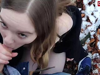 Fiery squeeze at outside public sex scene