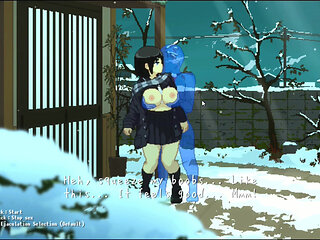 Hentai Game - Massive Tits Babe Rough Sex in Cold Weather