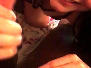 Brunette handjob amateur pulls for cum with lucky guy