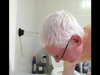 Riding 9 Inch Glass Cock Close up Side View