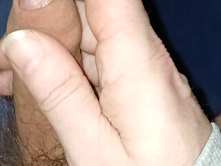 Small Uncut Cock Cum Fountain Close Up Foreskin Masturbating POV