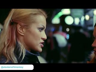 Dark haired Alyssa Reece & blonde Cherry Kiss dirty lesbo drool have fun spit in mouths Pussy Licking intense climaxes  benefit monkey