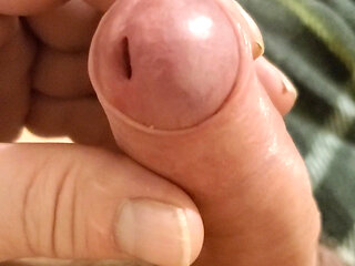 Wanking teasing my foreskin until I erupt
