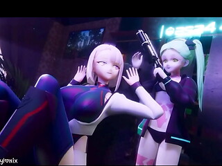 3D HQ 2 Chicks POV Breast Expansion Big Tits Brunette Moaning w/ Sound added