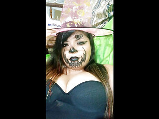 Sex Start on Halloween!! My Stepbrother Puts on His Light Blue Mask and I Fuck Him Like a Slut