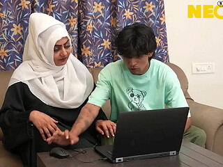 Hijab girl caught by her stepbrother masturbating