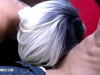 Tattooed Mature Blonde Having Sex with Her Well-endowed Boyfriend