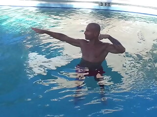 FLEXING IN THE POOL