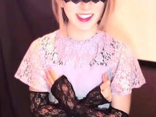 Bob hair cross-dressing masturbation video