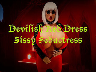 Devilish Red Dress Sissy Seductress