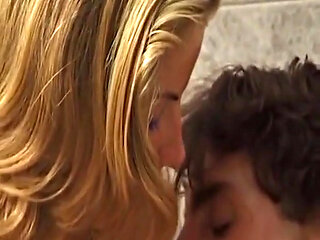 Big Titted German Blonde Eating Cum in the Bathtub