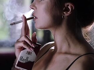 Amateur busty brunette masturbates and does hand job