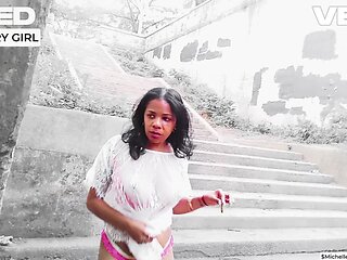 Ebony Cherry Skin Exotic Indian Female Solo Public In India