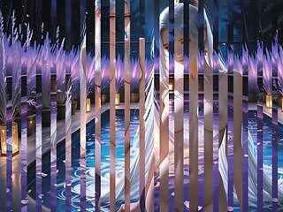 Lustrender: Middle Eastern Dark Angel Golden Nude Pool Fingering - Ai Video