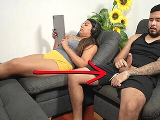 My Stepbrother Pulls Out His Dick while I'm Studying Online (unexpected Ending)
