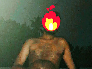 Nude Indian Male Masturbation Naked on Rooftop