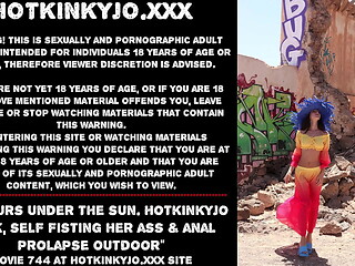 Colours under the sun. Hotkinkyjo walk, self fisting her ass &amp_ anal prolapse outdoor