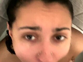 Beautiful Brunette Big Boobs Rides Fake Cock